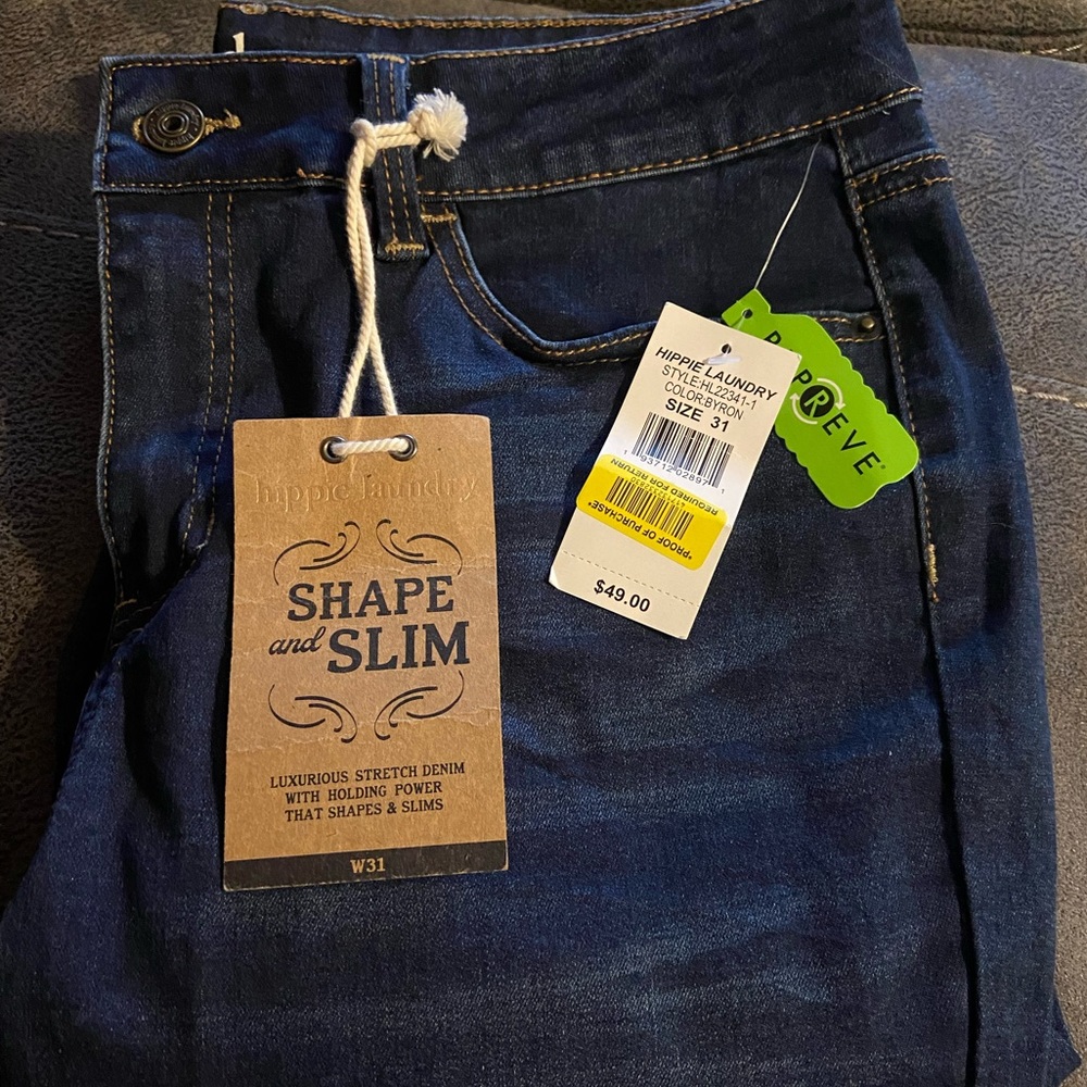 Hippie laundry shape and slim luxurious stretch denim w holding power NWT W31
